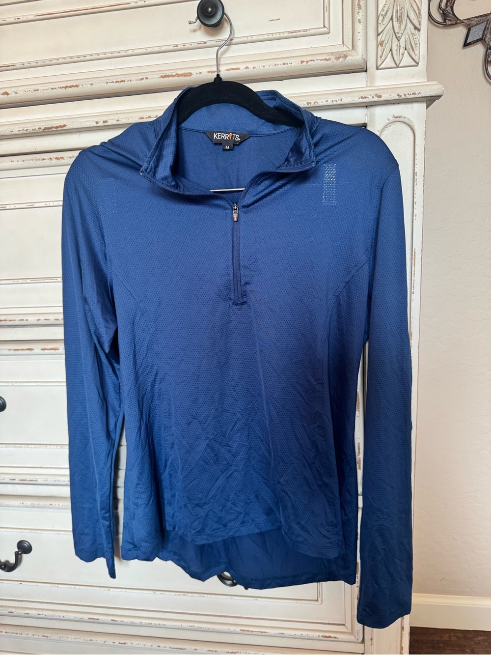 Kerrits Navy Blue Long‑Sleeve Quarter Zip Performance Top